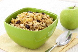 healthy muesli breakfast